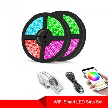 

5M WiFi LED Strip Light RGB Waterproof SMD 5050 Bluetooth LED Strip RGB Led Light Tape DC12V Waterproof LED Light With Bluetoot