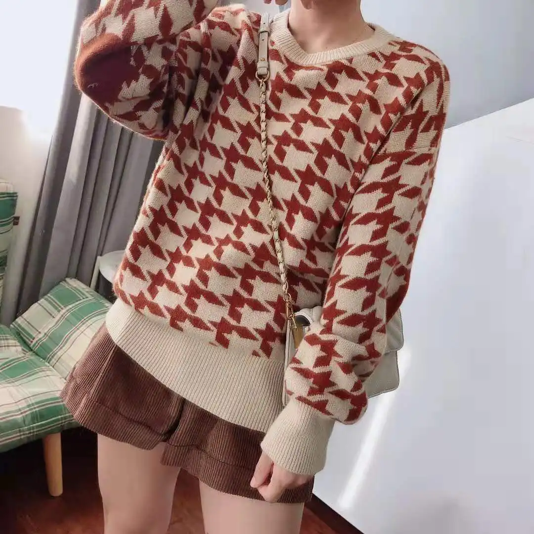 

Korean Version Sweater Women Autumn and Winter Fashion Loose 2019 New Long-sleeved Retro Line Knitted Sweater Women