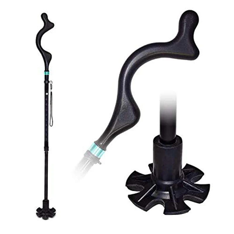 

Foldable Trekking Poles Collapsible Hiking Poles Walking Old Men Crutches 360 Degree 10 Height Adjustment Foldable Cane Elderly