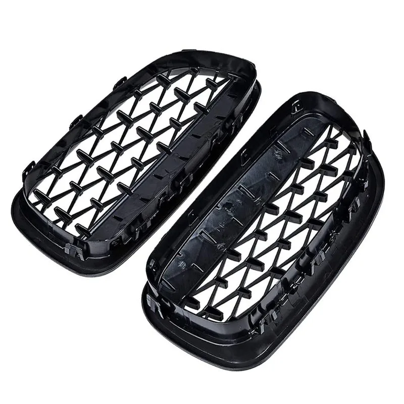 bug shield for truck Car Front Bumper Sport Racing Grill Grilles For BMW 5 Series F10 F11 F18 520i 523i 528i  520d 530d 10-16 Diamond Kidney Grille car air vent cover