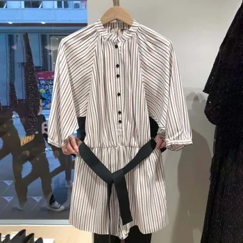 

2020 Spring and Summer New Round Neck Striped Casual Female Jumpsuit