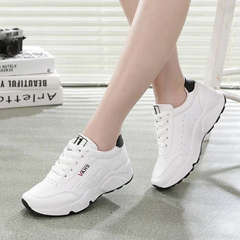 

2020 Fashion Sneakers Women Running Shoes Solid Breathable Casual Shoes Woman Lace-up Training Sports Shoes Women White Sneaker