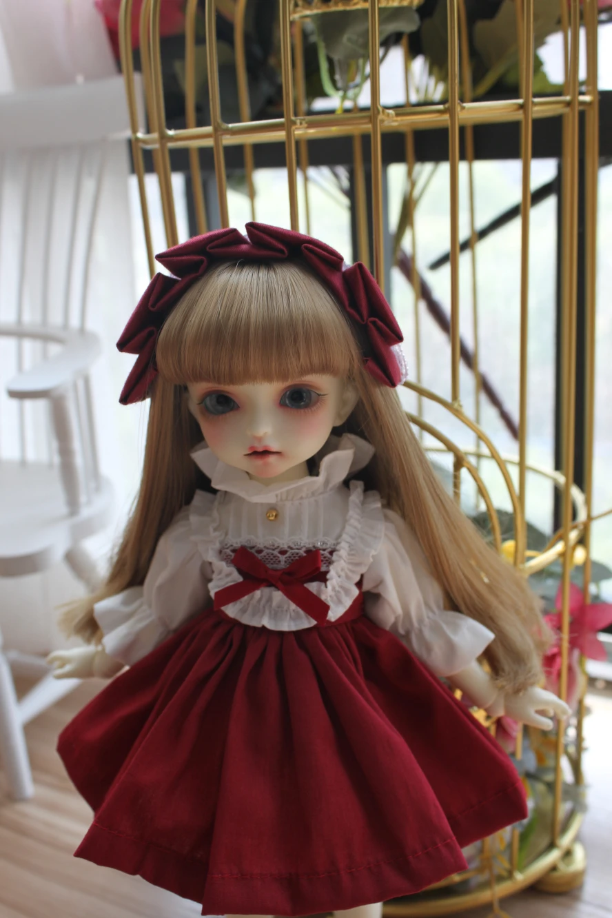1/3 1/4 BJD SD кукольная одежда Красный Лолита платье костюм для 1/3 1/4 кукольная одежда для вечерние