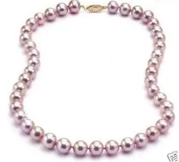 

free shipping NATURAL 18"8-9MM AAA ROUND SOUTH SEA GENUINE PINK LAVENDER PEARL NECKLACE See original listing