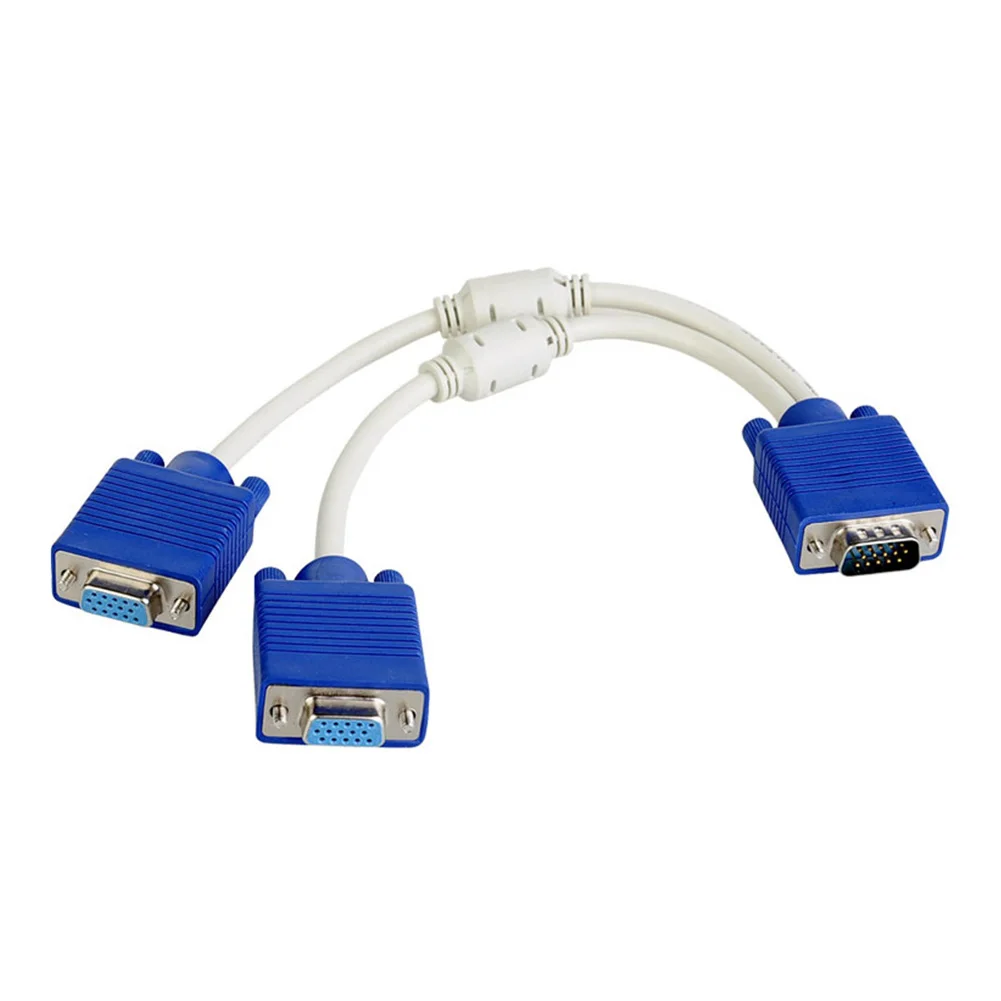 

Connector Video VGA Cable Practical Easy Install Screen Duplication Signal Durable Display Splitter Computer Separate