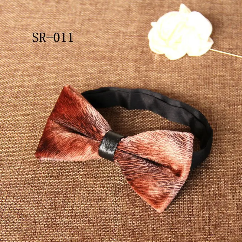 BOW TIE Элегантный Взрослый мужской женский золотой бархатный Банкетный вечерние галстук-бабочка винтажный свадебный бизнес Леопард перо бабочка галстук-бабочка - Цвет: BOW TIE