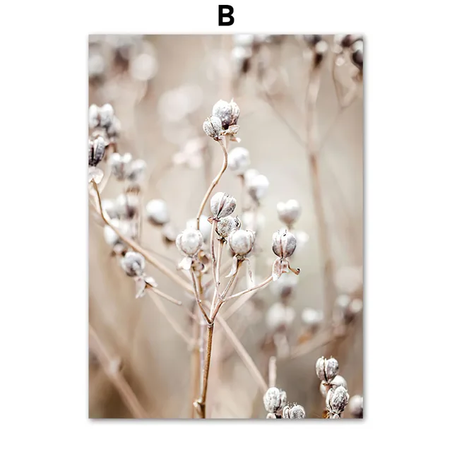 Dahlia Flower Calm Beach Golden Sunset Reed Grass Nordic Poster Wall Art Print Canvas Painting Decor Pictures For Living Room B