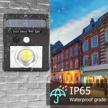 Открытый 32LED солнечной энергии настенный светильник ing контроль стоящий кронштейн с задним ремнем COB датчик движения водонепроницаемый садовый светильник