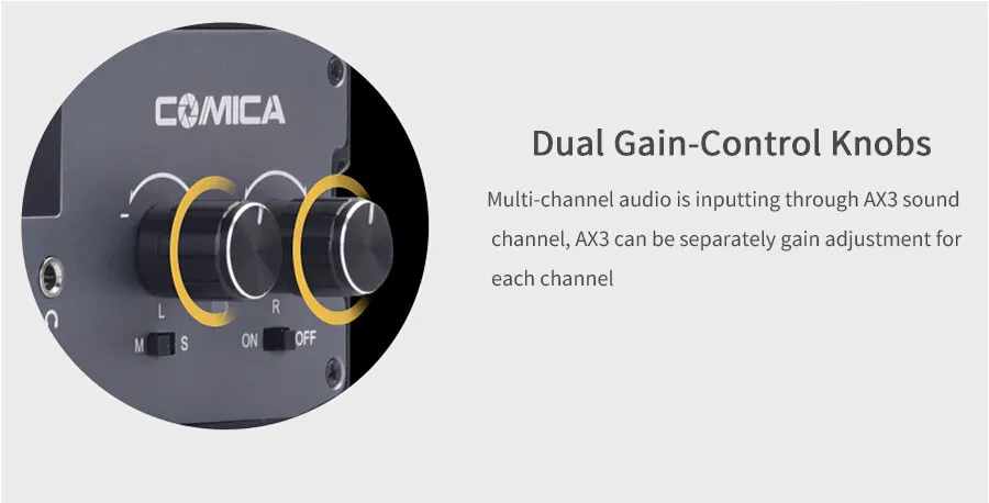 Comica CVM-AX3 dupla xlr 6.35mm 3.5mm microfone