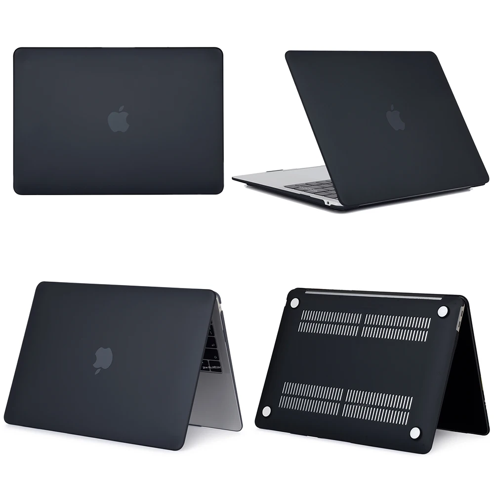 Печать твердая оболочка клавиатуры Обложка кожи для Apple Macbook pro 13 15 Air 11 13 дюймов touch bar retina 12 13 дюймов чехол для ноутбука - Цвет: Matte black