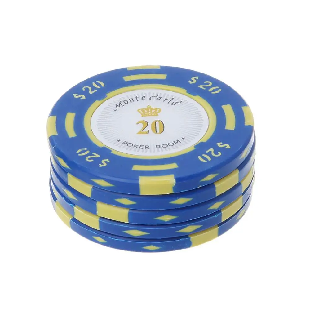 20 5pcs Poker Chips Clay Casino Coins Texas Hold'em Dollar Coin Baccarat Pokerstars J6PF - Цвет: 20