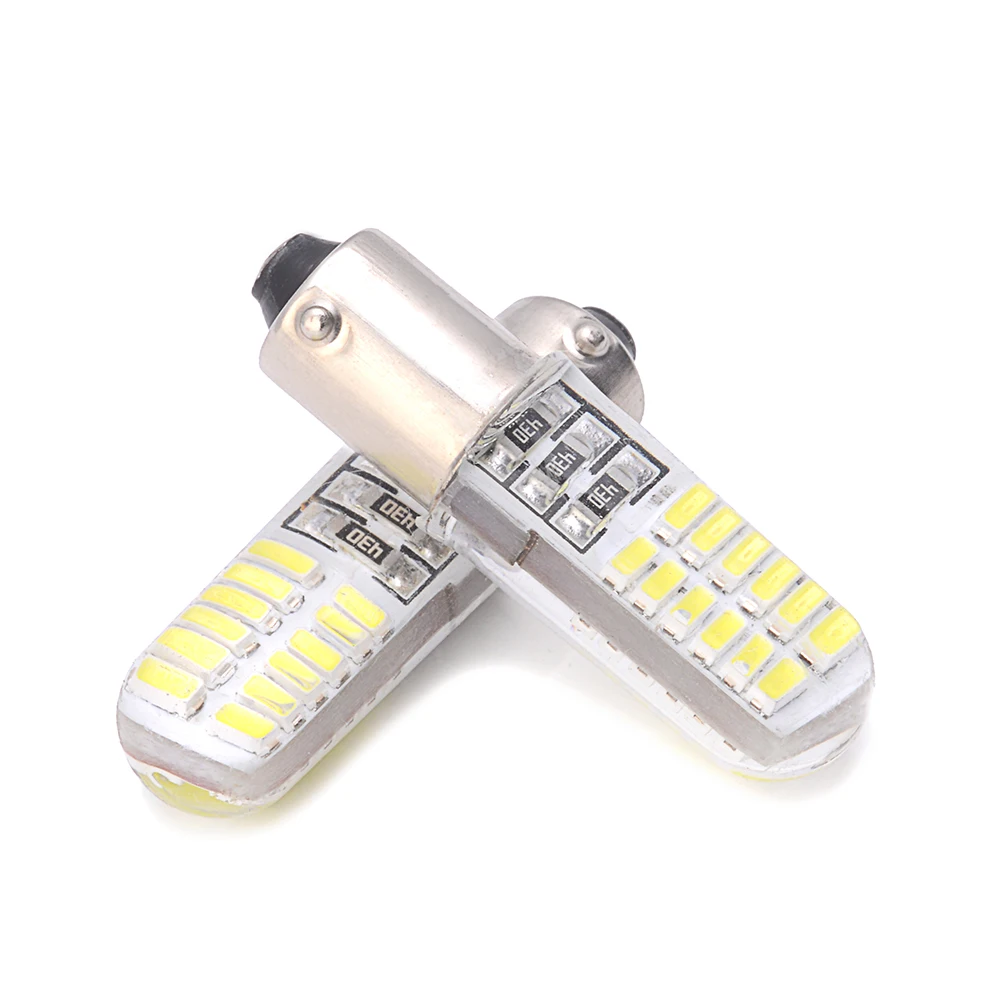 1 шт. BA9S/T4W светодиодный силикагель лампы с 24SMD 3014 Светодиодный чипы для автомобильных кабельных систем Клин маркер автомобильный светильник белый 12V