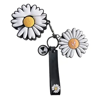 

Cute Daisy Pattern Protective Case Anti-slip Silicone Cover with Keyring for Hua-wei Freebuds 3 Earphones Accessories