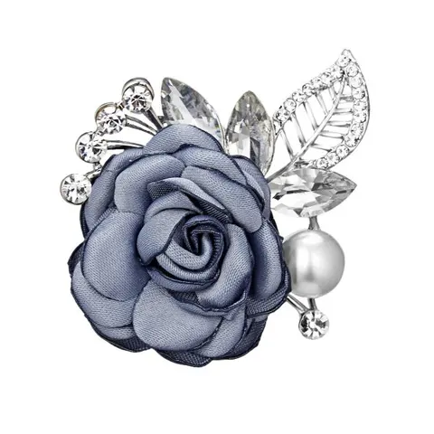 Charm Lady Cloth Art Pearl Fabric Flower Brooch Pin Women Cardigan Shirt Shawl Coat Lapel Pin Jewelry Accessories Gifts