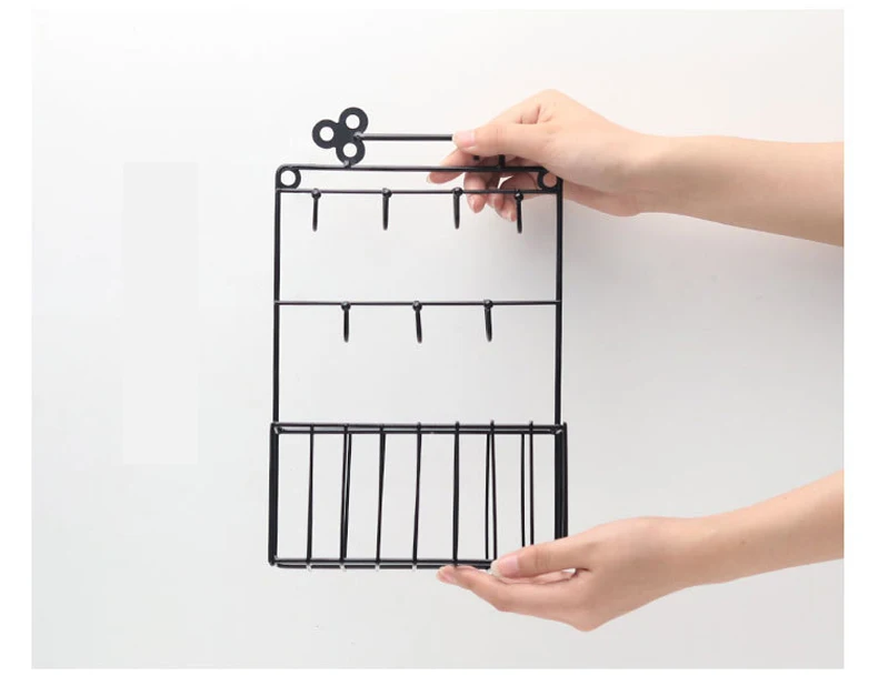 Нордическая железная полка для хранения ключей настенная шляпа Хранение продуктов питания корзинка для кольца ювелирное покрытие органайзер для хранения Домашняя Декоративная вешалка