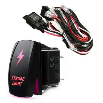 

Red LED Work Light Bar Toggle Rocker Switch 40A Relay Wiring Harness Kit 12V 5 Pin LED Rocker Switch LED Light Bar Switch