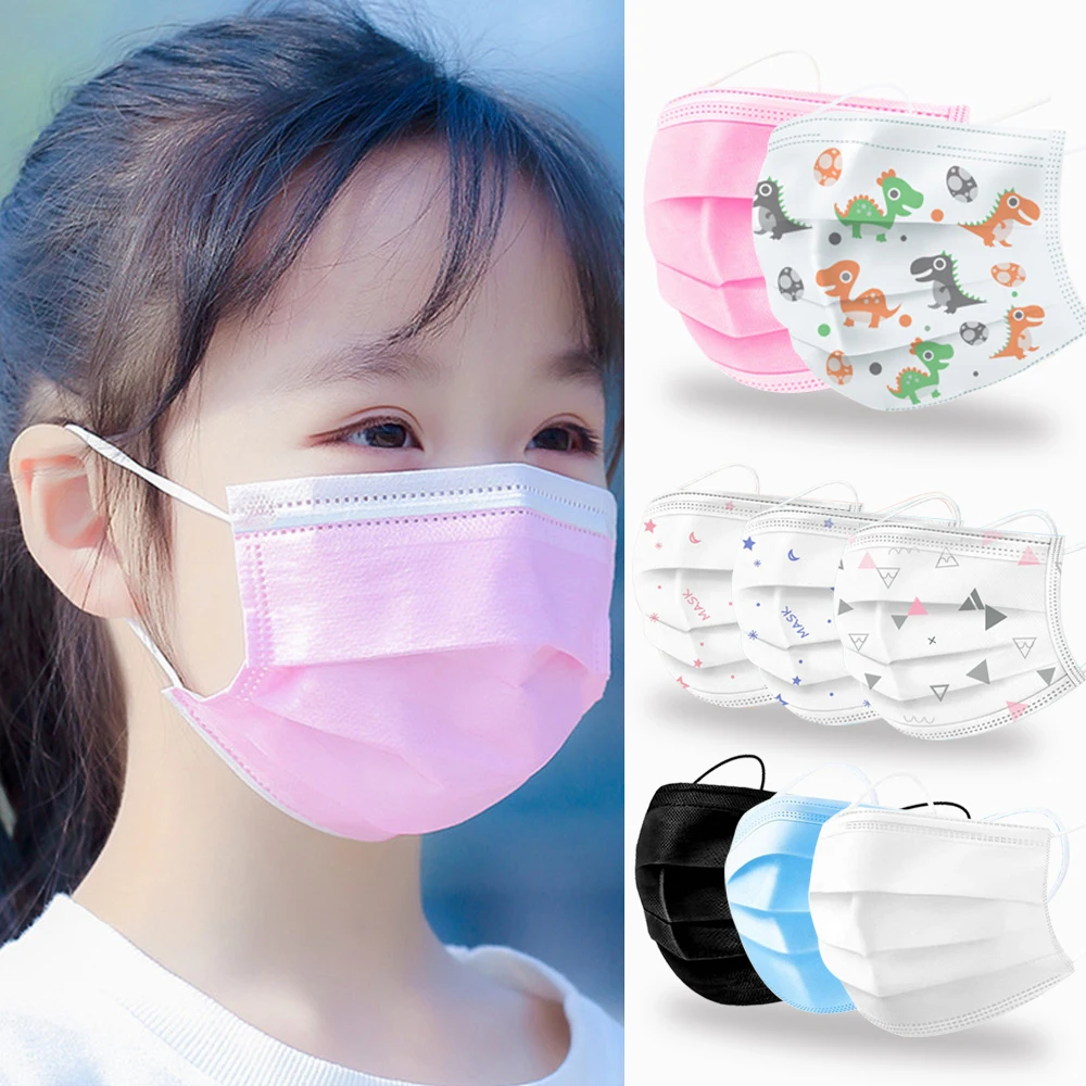 Child Medical Mask Disposable Nonwoven 3 Layer Ply Filter Mask mouth Face mask filter safe Breathable Protective surgical mask afbeelding
