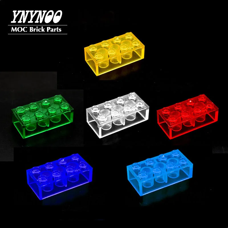 

380Pcs/lot Brick 2 x 4 Bricks Series MOC 3001 Parts Transparent / Clear Building Blocks Bricks Parts DIY Toys Gifts for Children