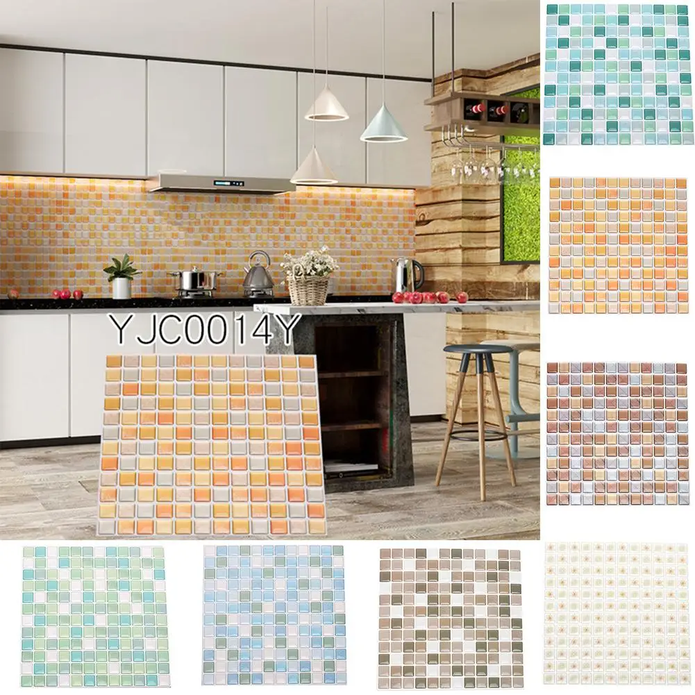 3D Self Adhesive Mosaic Tile Sticker Kitchen Bathroom Wall Stickers Decor UK 