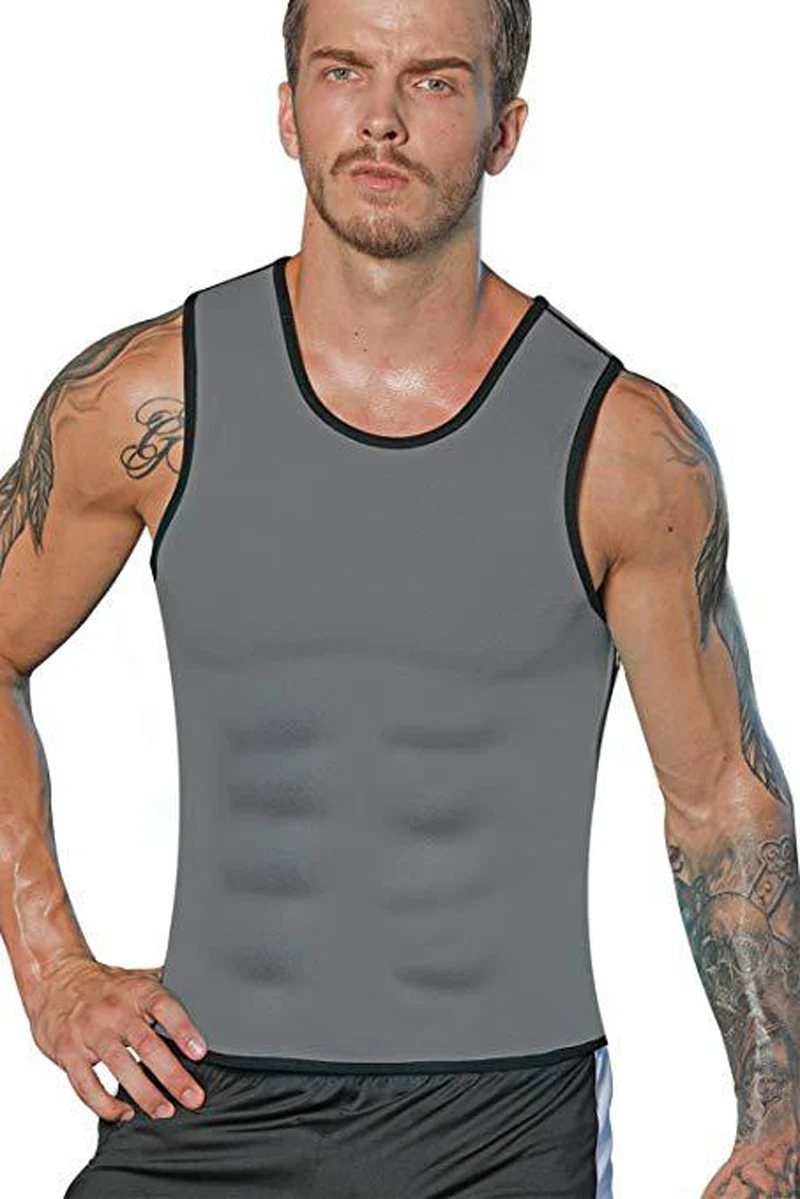 Для мужчин's жилет для похудения тела Форма r неопрена сжигание жира на животе Форма rwear талии тренер сауна ultra Sweat корсет Форма на бретелях - Цвет: Grey