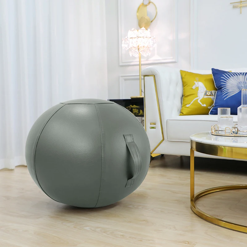 Anti-burst Yoga Ball with Leather Cover Thickened Stability Balance Ball Pilates Barre Physical Fitness Exercise Balls 65CM 75CM