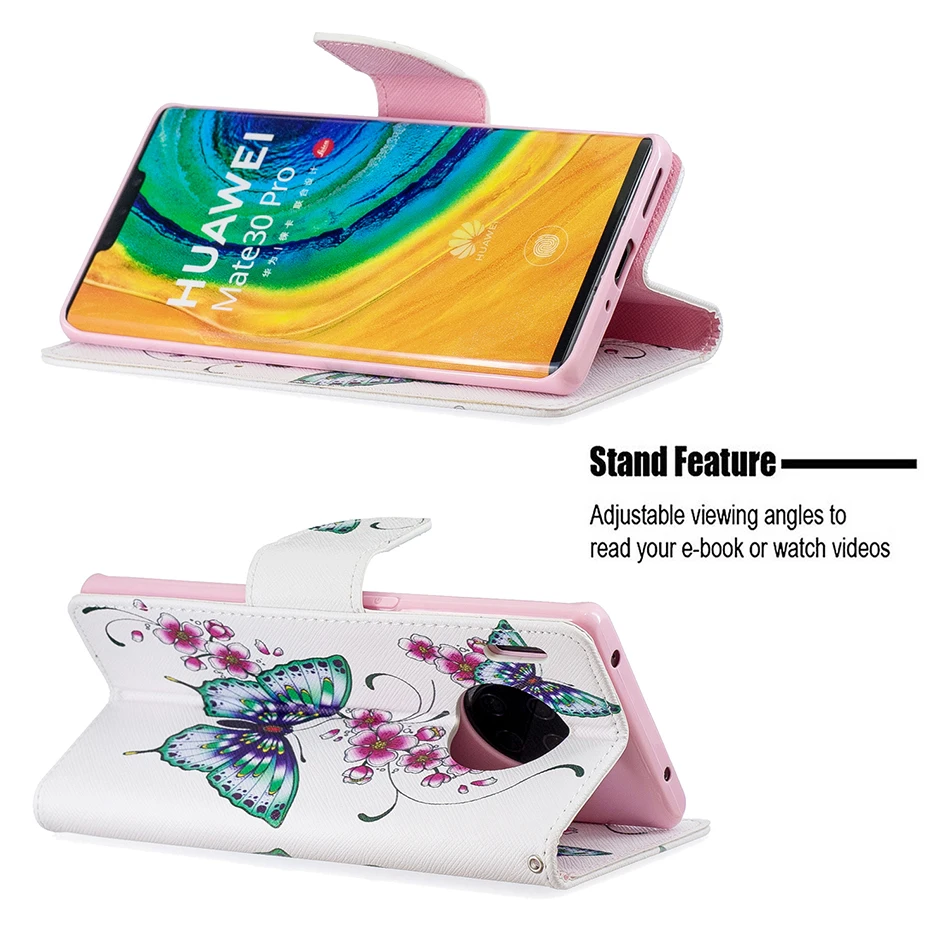 Кожаный чехол-книжка с бабочкой для huawei Y5 Lite Y5 II 2 Y7 Prime Honor 7S 8C 7A Y6 Pro P9 Lite Mini Cover