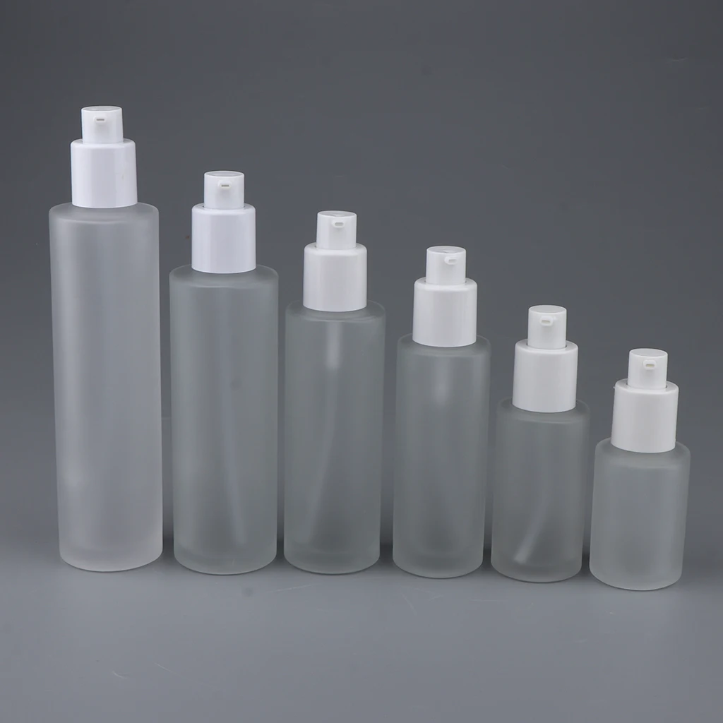 Reusable Empty Pump Bottle with Lid Round Bottles Ideal for Lotion & Liquid Soap, For Travel