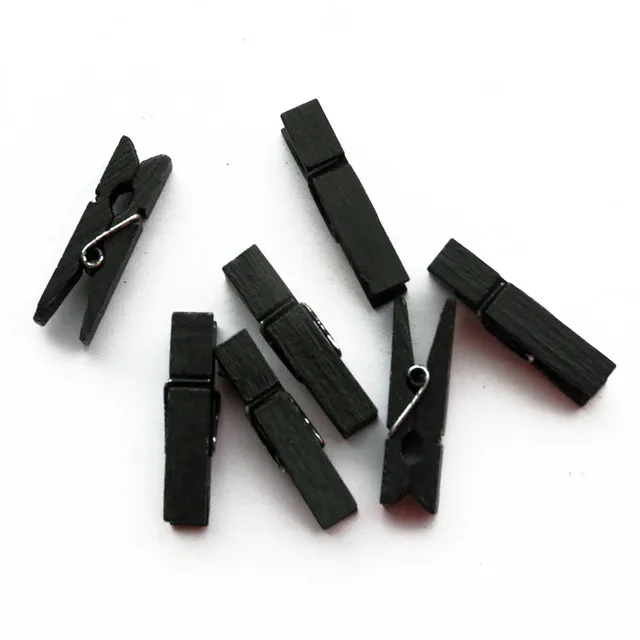 Black clips 20-80 шт Цвет 3,5 см маленькие деревянные клипсы DIY ремесло вечерние украшения Искусство милые маленькие зажимы для бумага для заметок Закладка фото зажимы - Цвет: Black clips