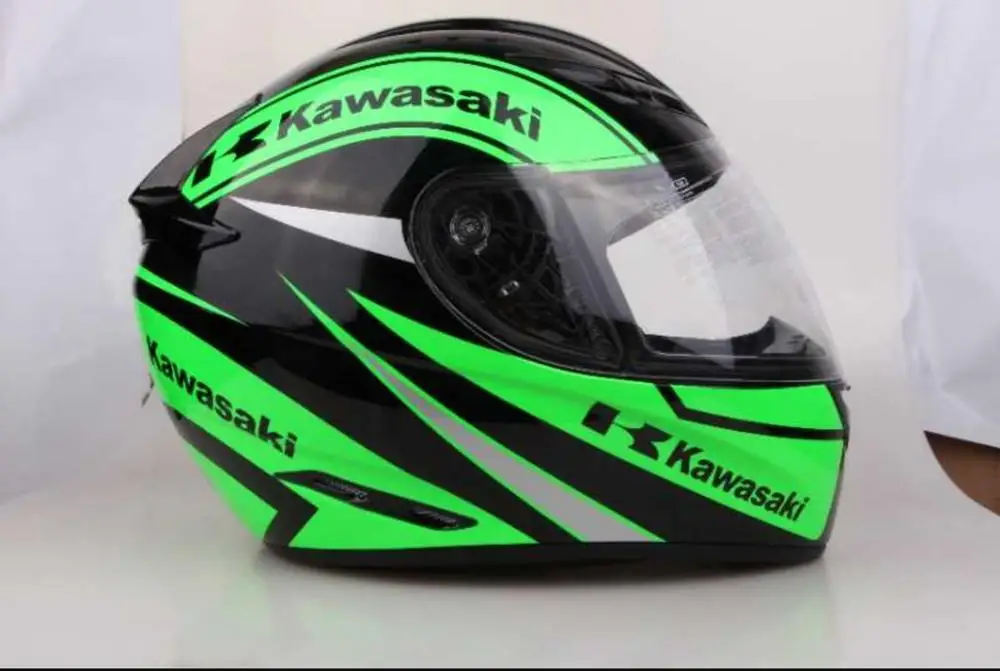 Мотоциклетный Профессиональный гоночный шлем для Kawasaki классический зеленый мужской/женский мотоциклетный индивидуальный шлем защитный шлем