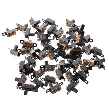 

50 Pcs x DC 50V 0.5A 2 Position 1P2T SPDT Panel PCB Vertical Slide Switch 3 Pin