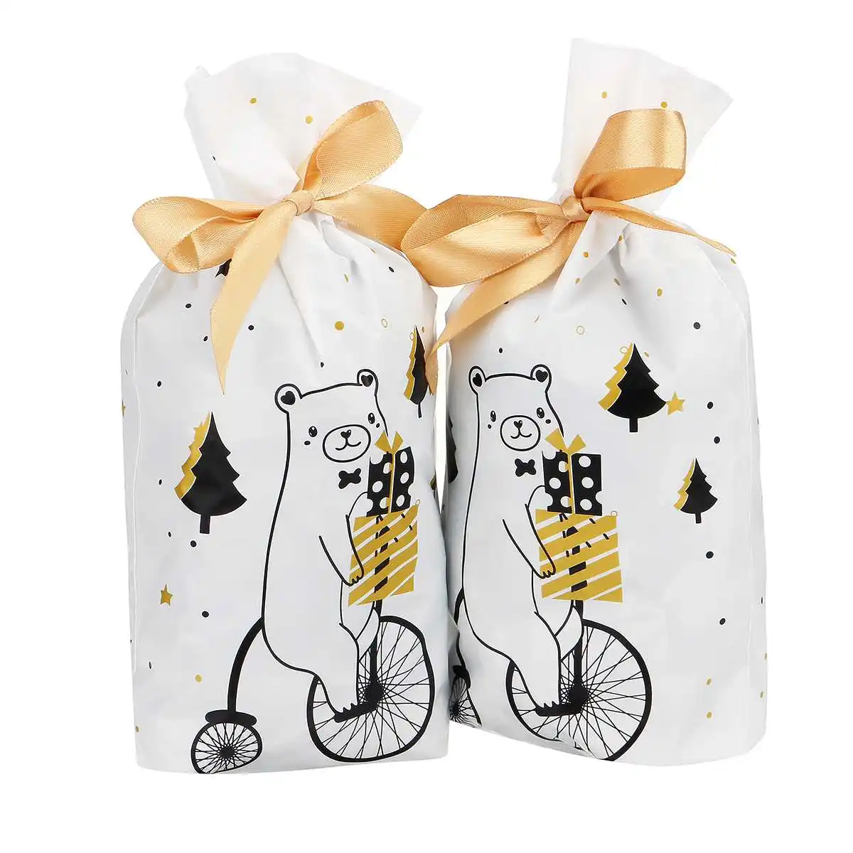 4 50pcs Candy Bag Gifts Holders Bags Santa Sack Christmas Stocking bags New Year Best Gifts For Kids Event Party Decor - Цвет: 4