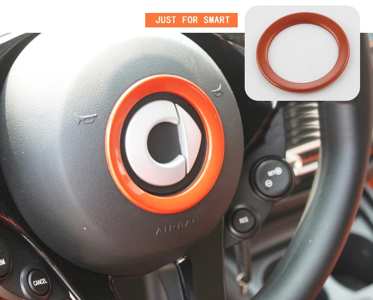 Украшение рулевого колеса автомобиля Центральная панель кольцо наклейка для Mercedes Smart 453 fortwo forfour автомобиль Стайлинг Аксессуары