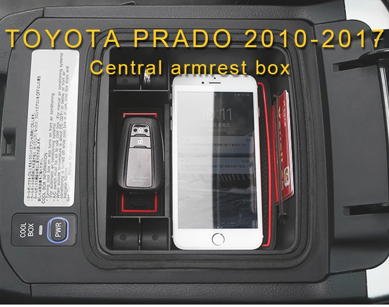 Для Toyota Prado 2010- автомобильный Стайлинг центральный подлокотник для хранения Органайзер Коробка Чехол интерьерные аксессуары