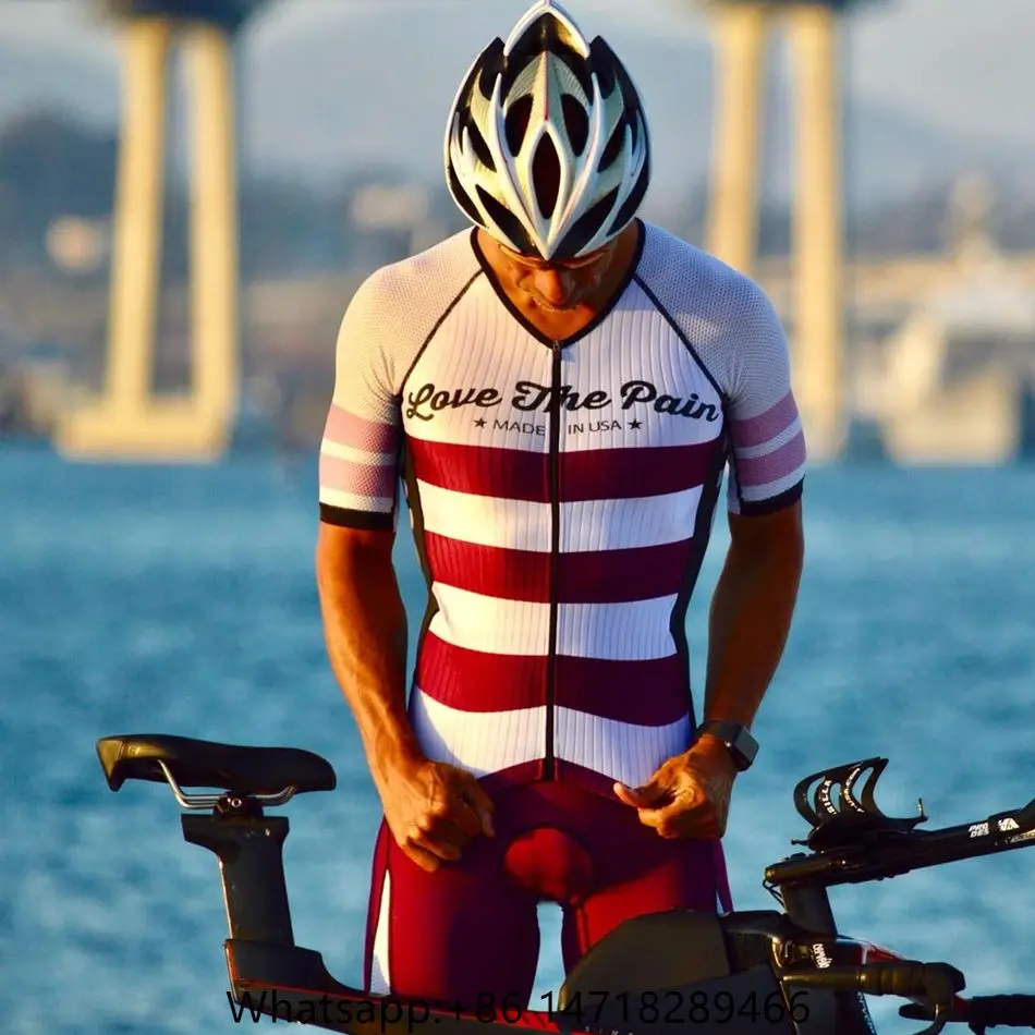LOVE THE PAIN Triathlon Pro Team, спортивный костюм для велоспорта, Мужская одежда для велоспорта на заказ с коротким рукавом, Ciclismo Maillot Skinsuit - Цвет: Trisuit 17
