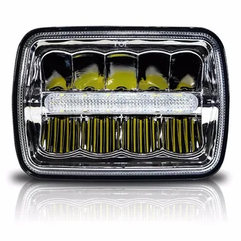

5x7" Inch Square LED Headlamp Sealed Beam Reflector Replacement Reflective 7x6 " Inch Headlight Fit For Jeep Cherokee 4x4 Trucks