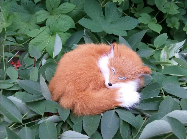 Simulation fox fur animal photography photo props living room office decoration to send friends and children gifts