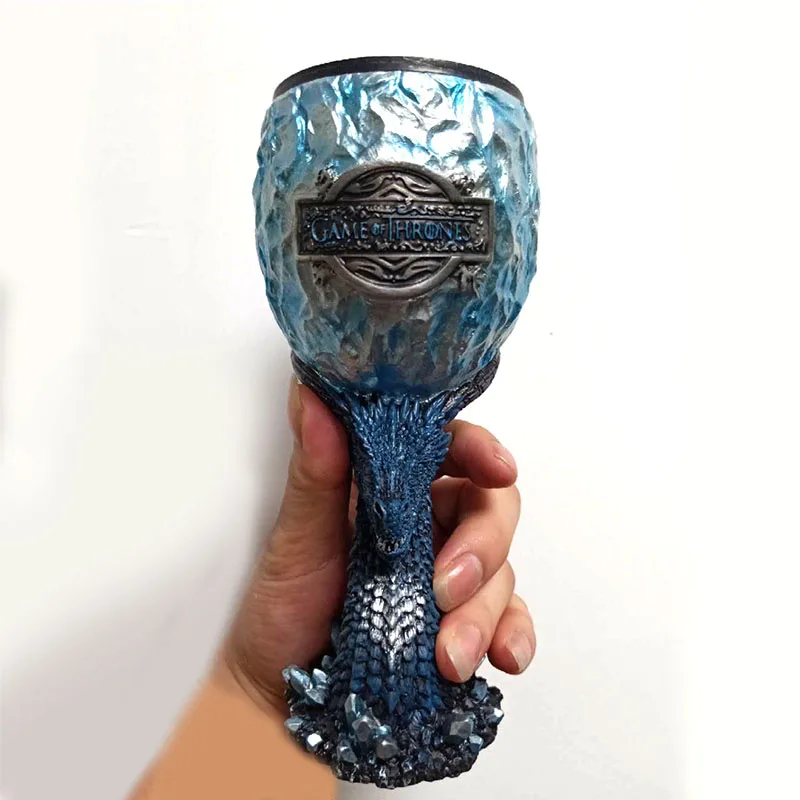 Игра трон бокал для вина Прохладный Дракон Старк кофейные кружки из нержавеющей стали смолы чашки и кружки творческий 3D кружка для пива, кофе