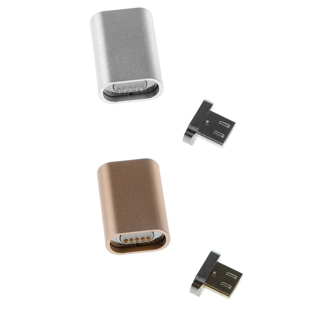 Упаковка из 2 мини магнитных микро USB зарядное устройство адаптер конвертер для Android samsung телефон ПК золото+ серебро