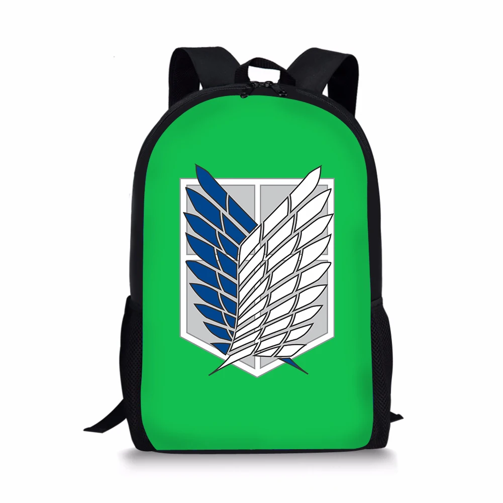 Attack on Titan School Backpack for Teenage Boys Student Customize Anime Pattern BookBag Kids16 inch Satchel Daypack Travel Bag