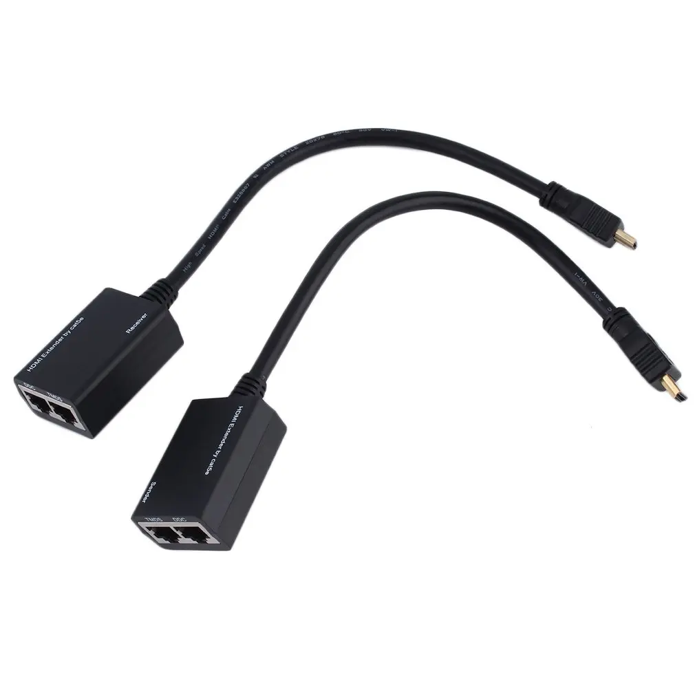 30 м 1080P HDMI DVI к RJ45 Cat 5e/6 LAN Ethernet удлинитель Кабель повторитель