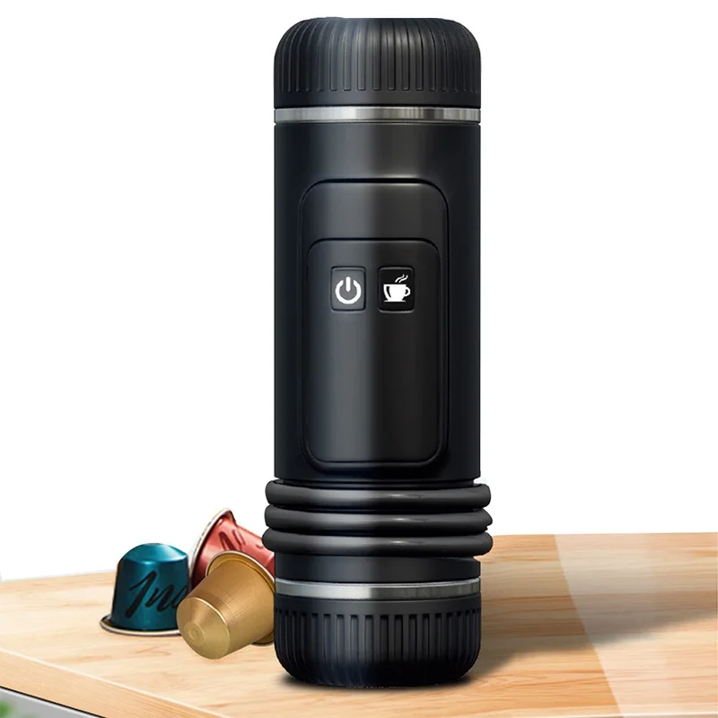 Portable Capsule Coffee Machine Heating fully Semi-automatic Espresso Mini Coffee Maker For Car Outdoor Home Using 5Cups 80ml