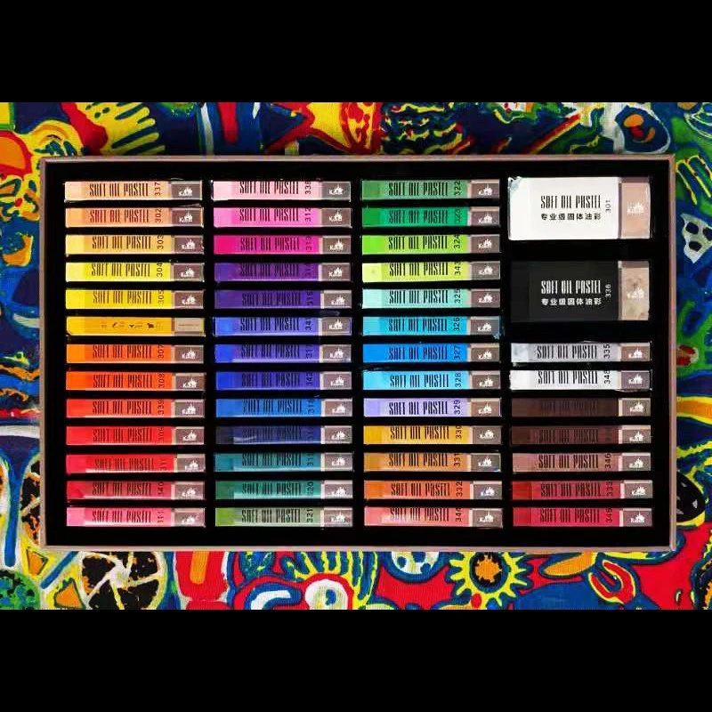 Kuelox Arts Oil Pastel Set 24+2/36+2 Colors For Kids Painting Soft oily Water-Soluble Pastels Thick Pencil Colour Stationery