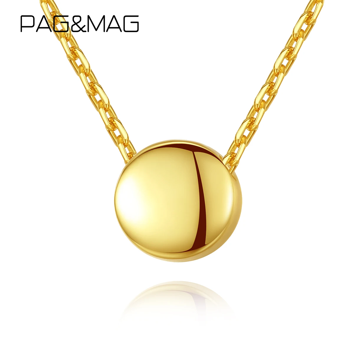 PAG &amp MAG подлинное серебро 925 пробы круглый талисман кулон ожерелье для женщин