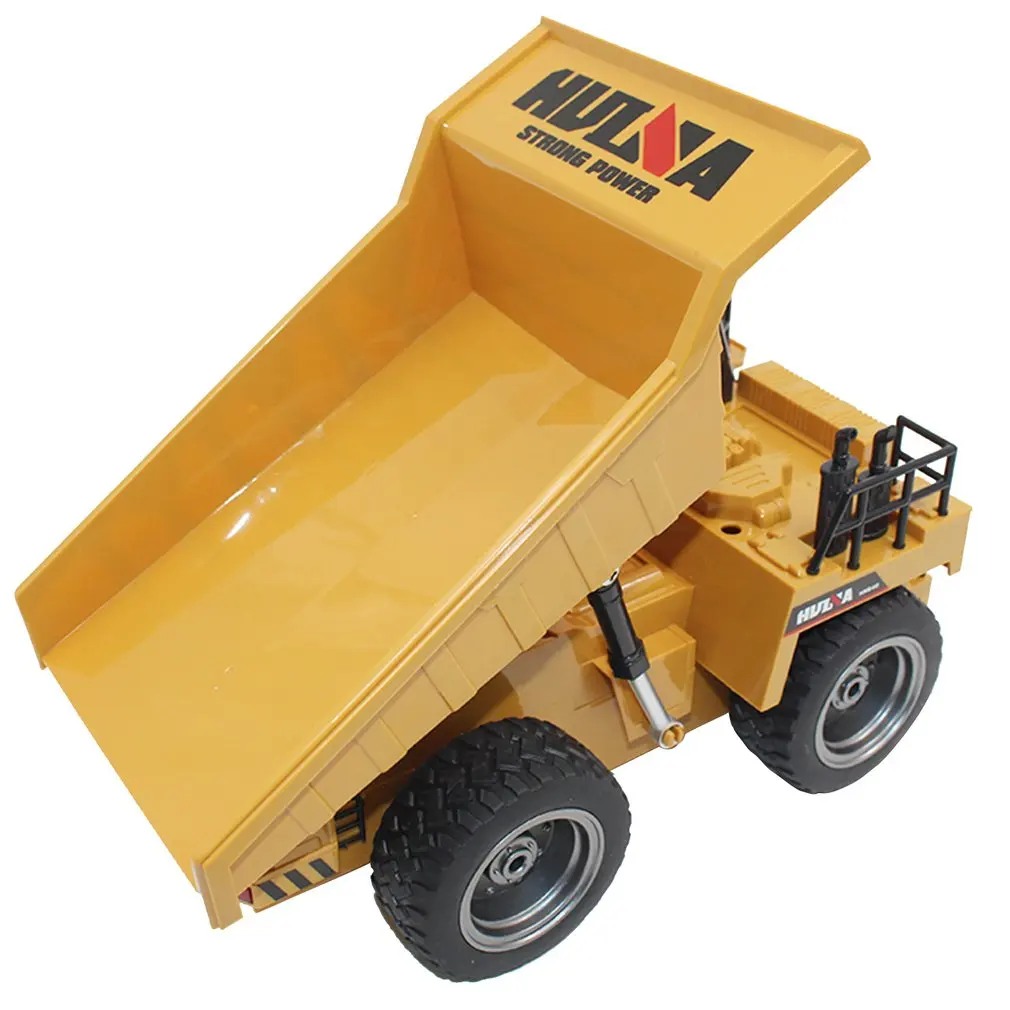 1540 1:18 6CH Die-Cast Alloy Remote Control Dump Truck Engineering Truck Static Model Caterpillar Wheel Kids Educational Toy