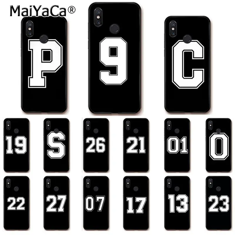 

MaiYaCa S O C 9 7 Lucky number And black letter Phone Case for Xiaomi Redmi8 4X 6A S2 Go Redmi 5 5Plus Note5 7 Note8Pro