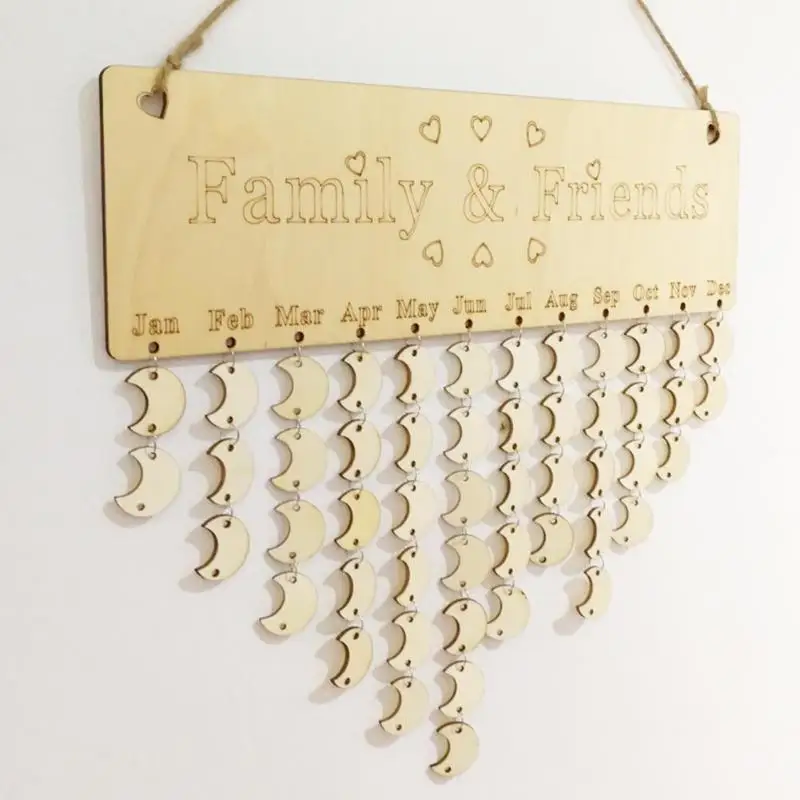Деревянные семьи друзей даты напоминание знак DIY календарь доска украшения дома