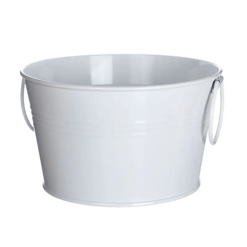 3pcs white Iron Bucket Tinplate Keg Succulent Plant Iron Barrel Flower Pot Bathroom Kitchen Water Outdoor Garden Watering Flower Container - Цвет: 3pcs white