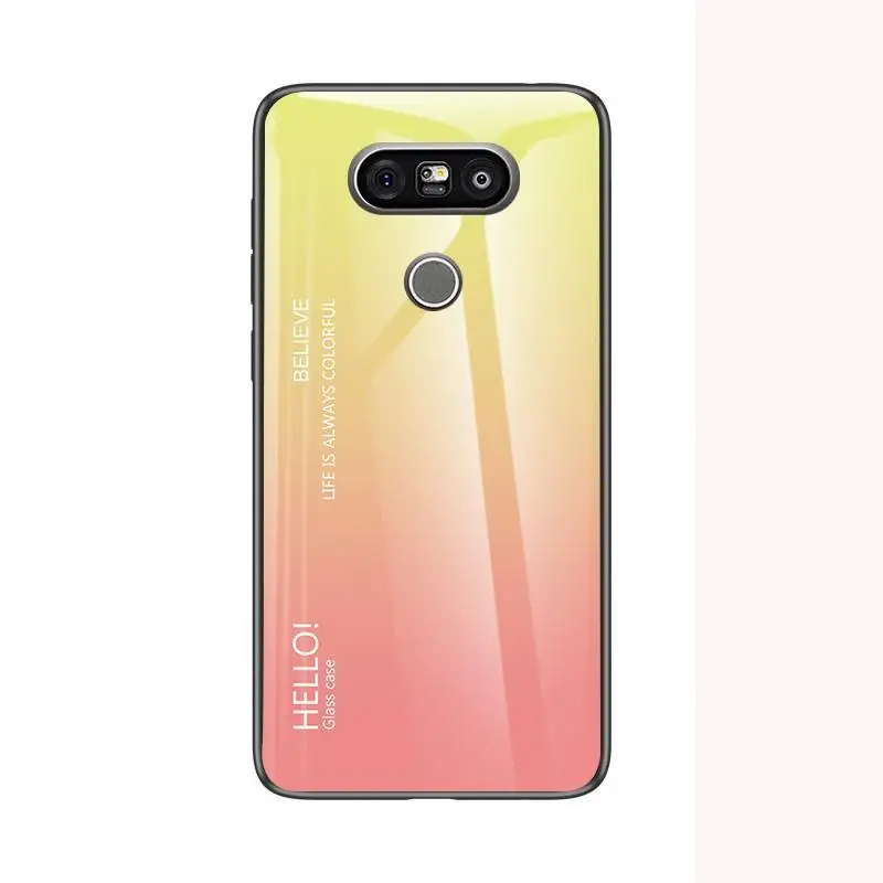 Тонкий градиентный чехол из закаленного стекла для LG G7 G8 ThinQ G6 G5 мягкая задняя крышка на для LG G5 G6 G7 G8 силиконовый чехол для телефона Caoa - Цвет: 1