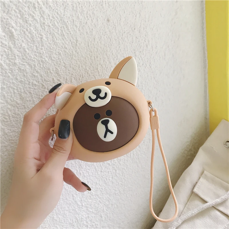 Милый женский кошелек Kawaii мультяшная лиса силиконовый мини-кошелек Желейная Монета Сумка для ключей органайзер для наушников коробка для хранения маленький карман