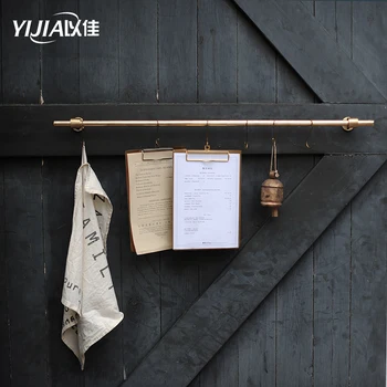 

Hardware Pendant Brass Hanger Kitchen Rod Decoration Copper Rod Kitchenware Shelf Hook